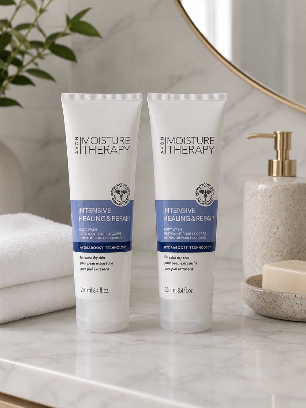 Avon Moisture Therapy Intensive Healing & Repair Body Wash Duo 8.4 oz Hydraboost